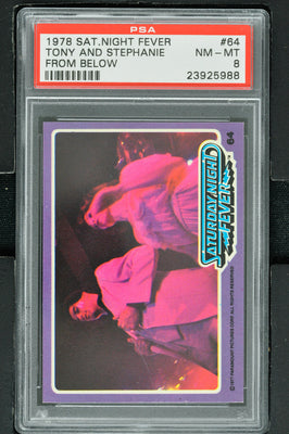 1978 - Donruss Saturday Night Fever #64 Tony and Stephanie From Below - PSA 8